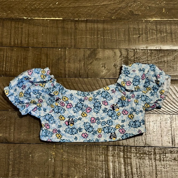 Bluey Girls 5T Swimsuit – Puff Sleeve 2-Piece Bikini | UPF 50+ Toddler Bathing - Picture 4 of 5